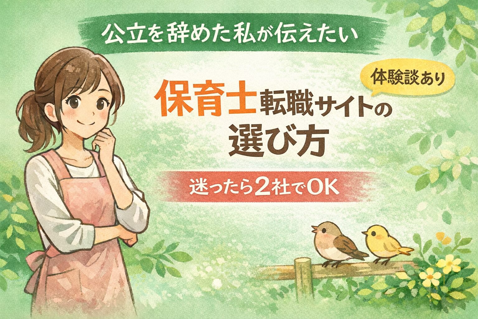 保育士転職サイトの選び方 迷ったら2社でOK 体験談あり